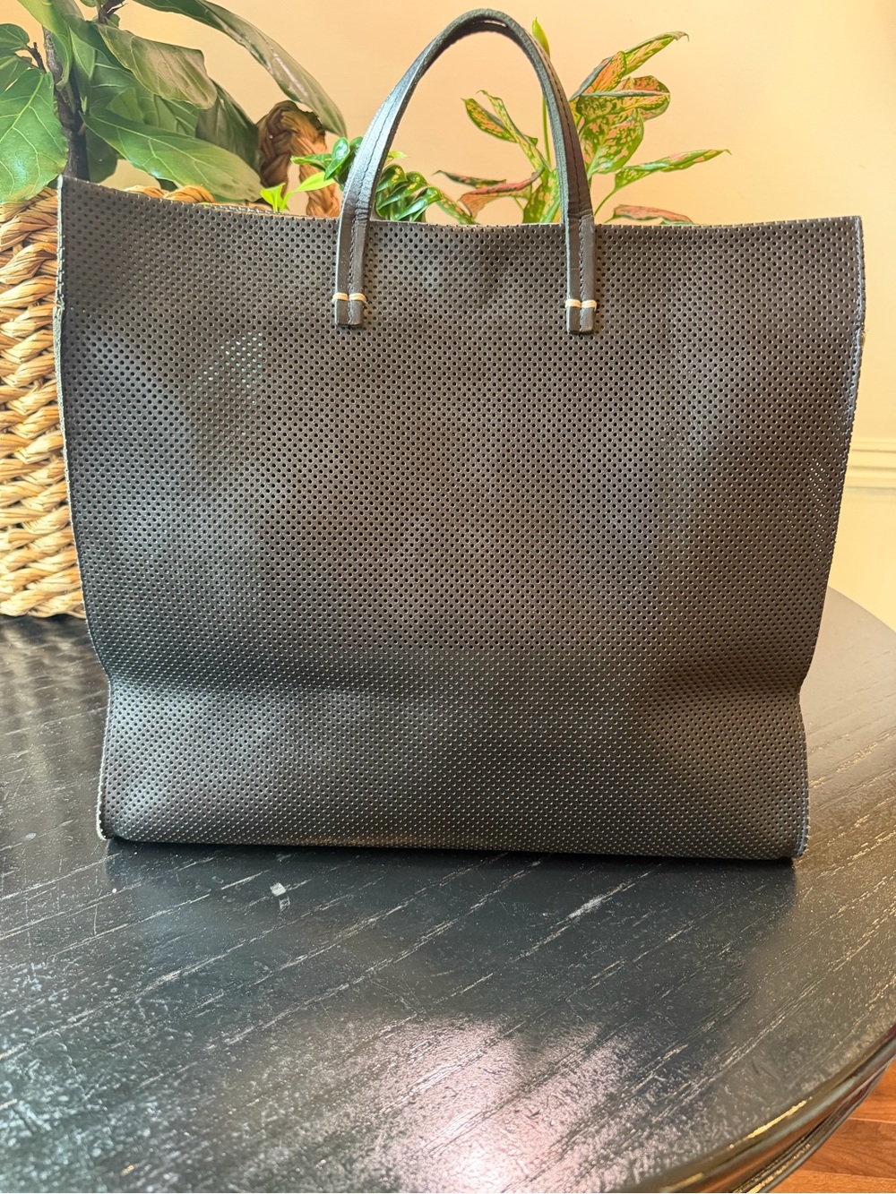 Clare V. Simple Tote Bag-black Perf - Picture 5 of 14